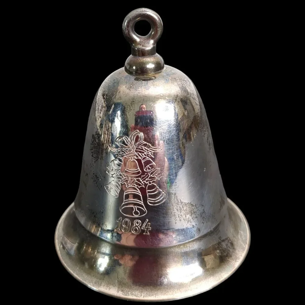 Lot of Kirk Stieff Musical Annual Silver Plate Bells 1978, 1979, 1983, 1984 VTG